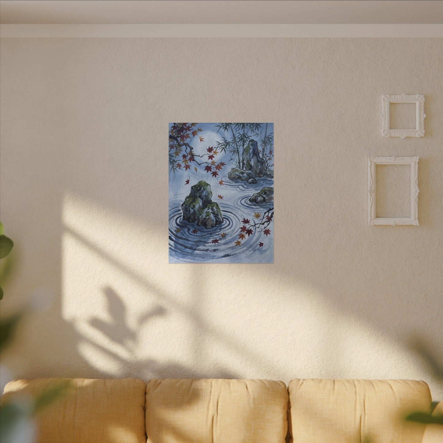 Rock Garden Autumn Canvas Art | Zen Tranquil Design