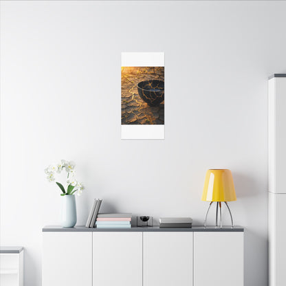 Golden Hour Cracked Earth Canvas Art - Kintsugi Fukinsei