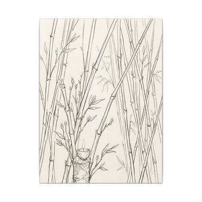 Candlelight Bamboo Grove Canvas Art - Japandi Fukinsei