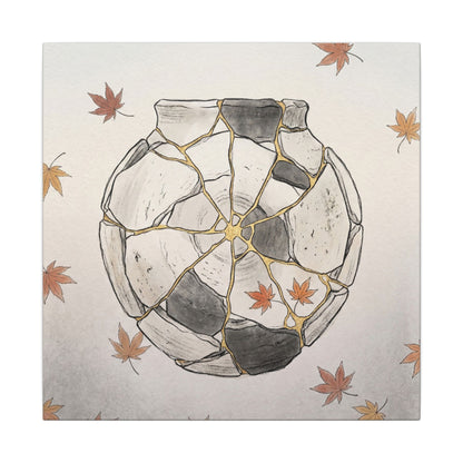 Japandi Broken Pottery in Dawn | Minimal Line Canvas Art