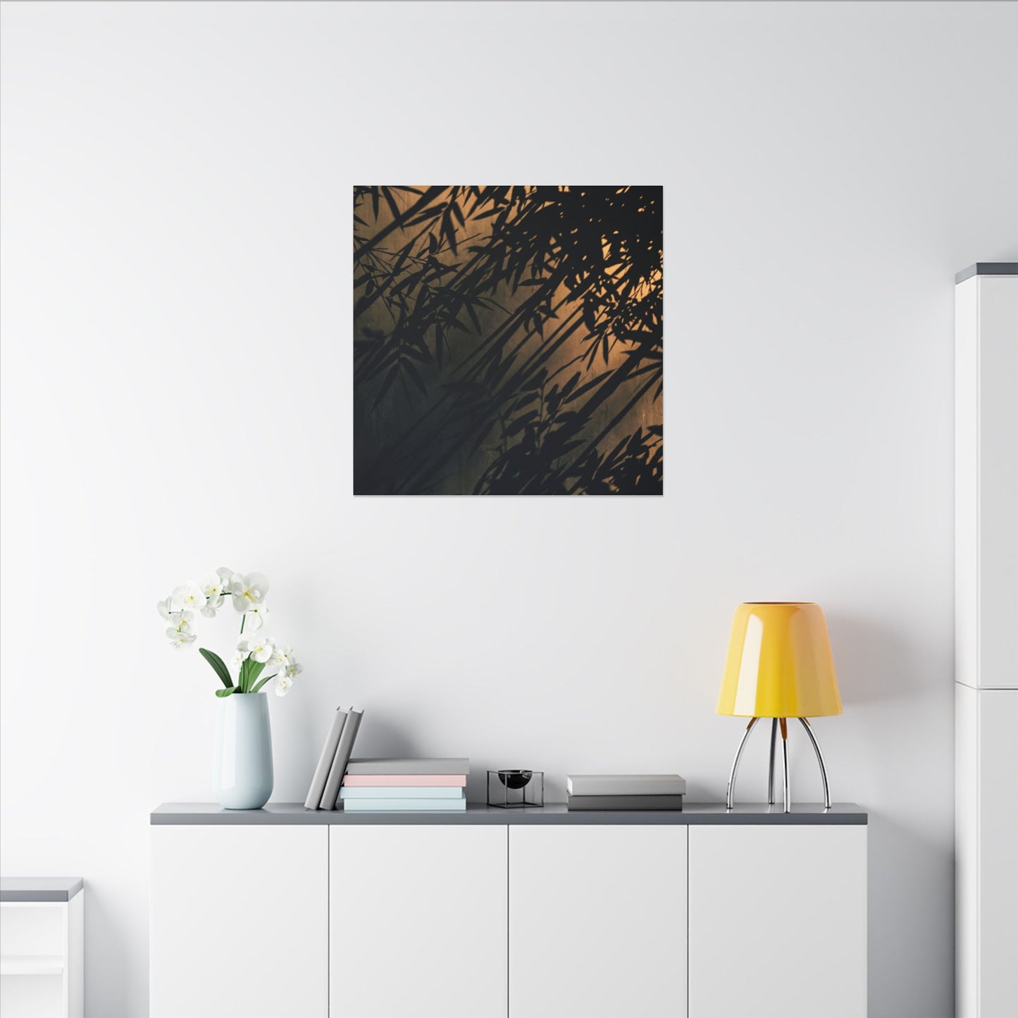 Sophisticated Shadow Play Canvas Art - Shadow Zen Dark Japandi