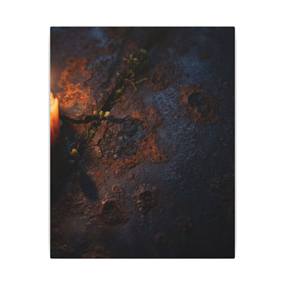 Candlelight Rust Patina Canvas Art - Dark Japandi Ma