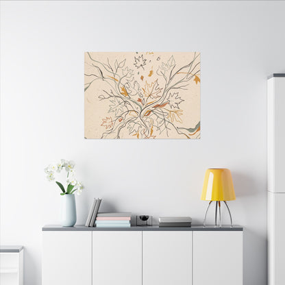 Warm Shadow Play Canvas Art - Minimal Line Japandi