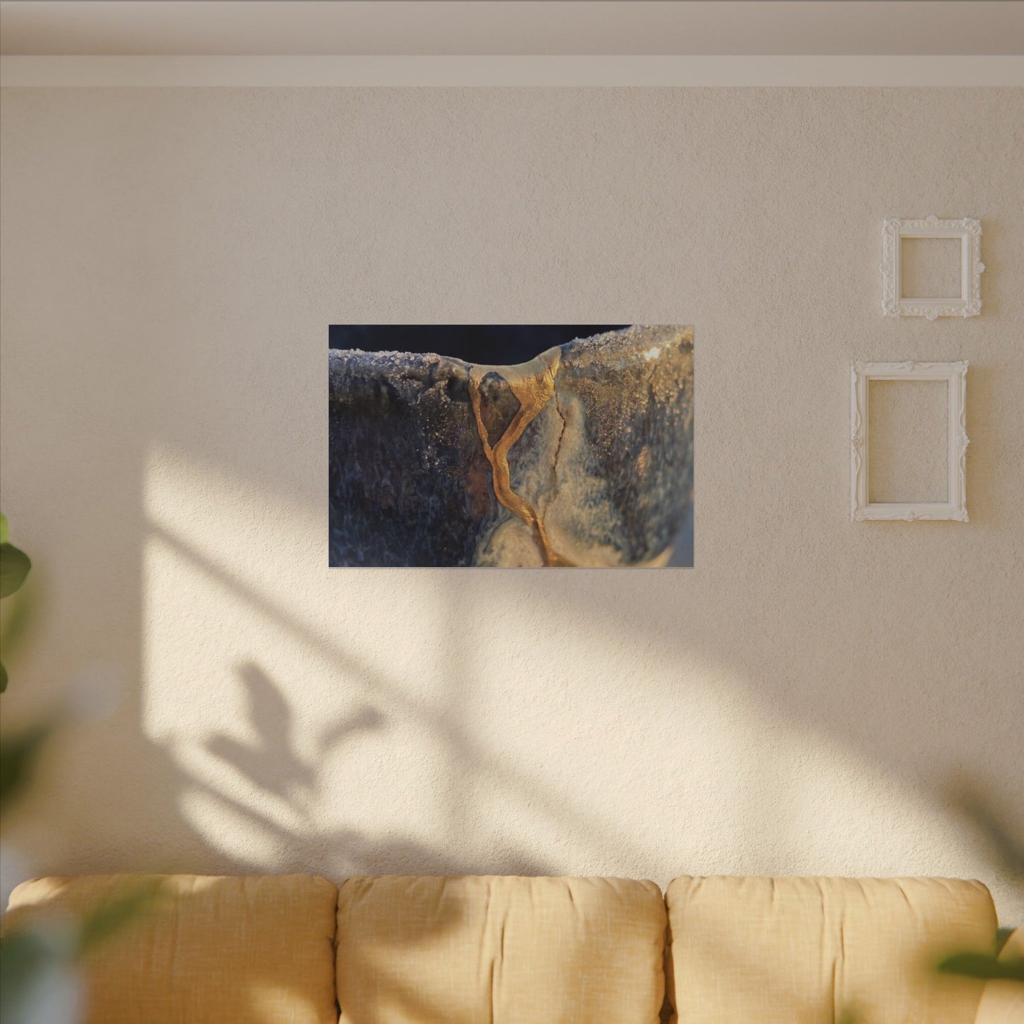 Winter Ceramic Bowl Gold Vein Canvas Art | Healing Decor