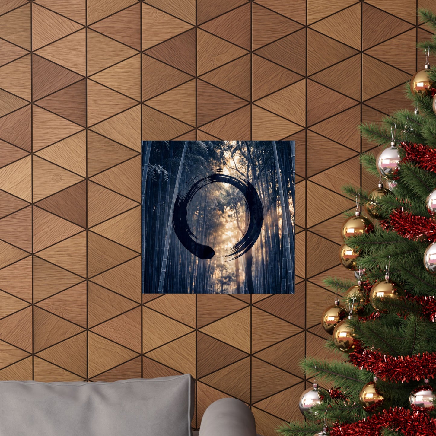Golden Hour Bamboo Grove Wall Art Print - Zen Shibui
