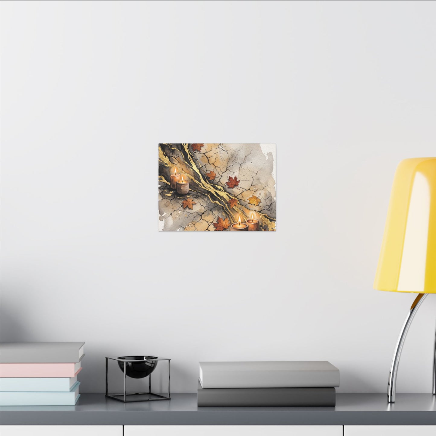 Cracked Earth Autumn Canvas Art | Japandi Warm Design