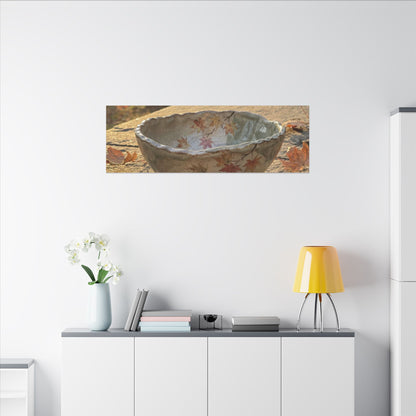 Japandi Ceramic Bowl in Golden Hour | Japanese Pattern Canvas Art