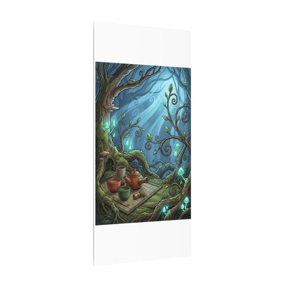 Spring Tea Ceremony Forest Whimsy Canvas Art | Cozy Decor