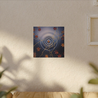 Kintsugi Water Ripple in Dawn | Gold Vein Canvas Art