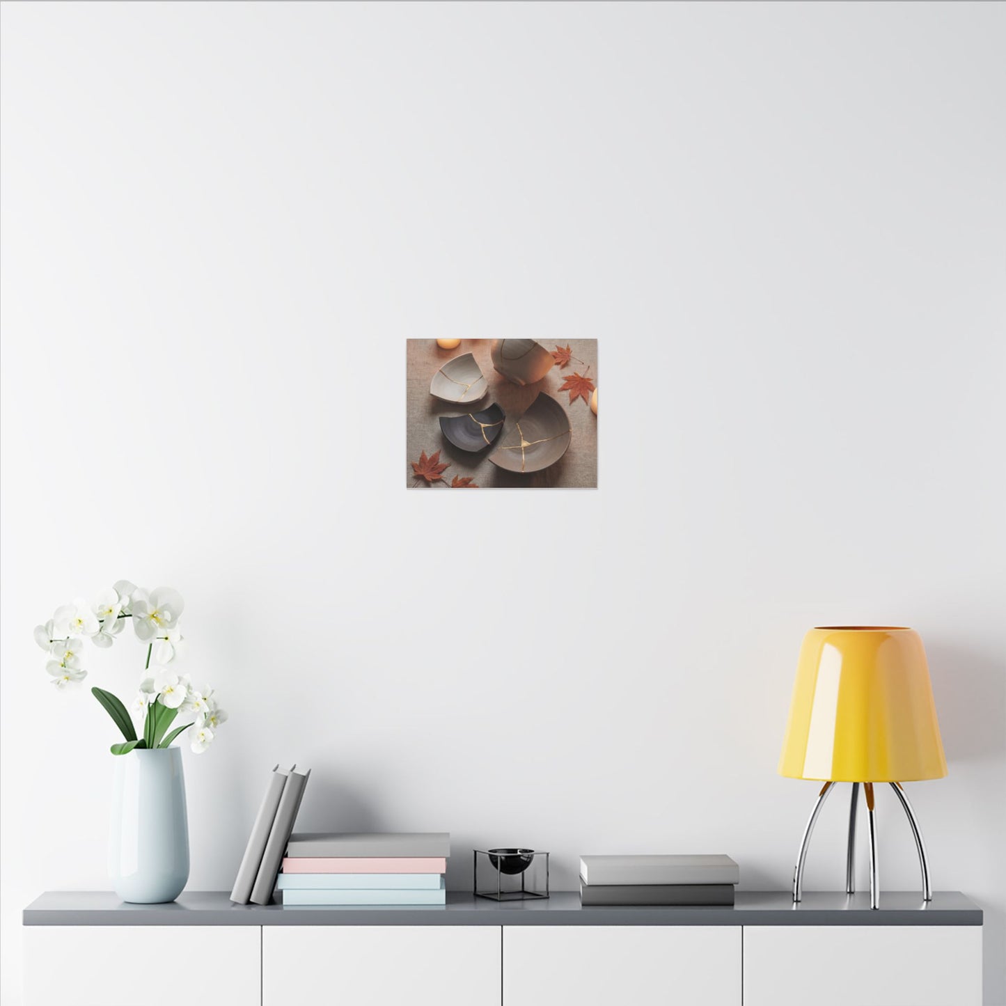 Candlelight Broken Pottery Canvas Art - Japandi Ma