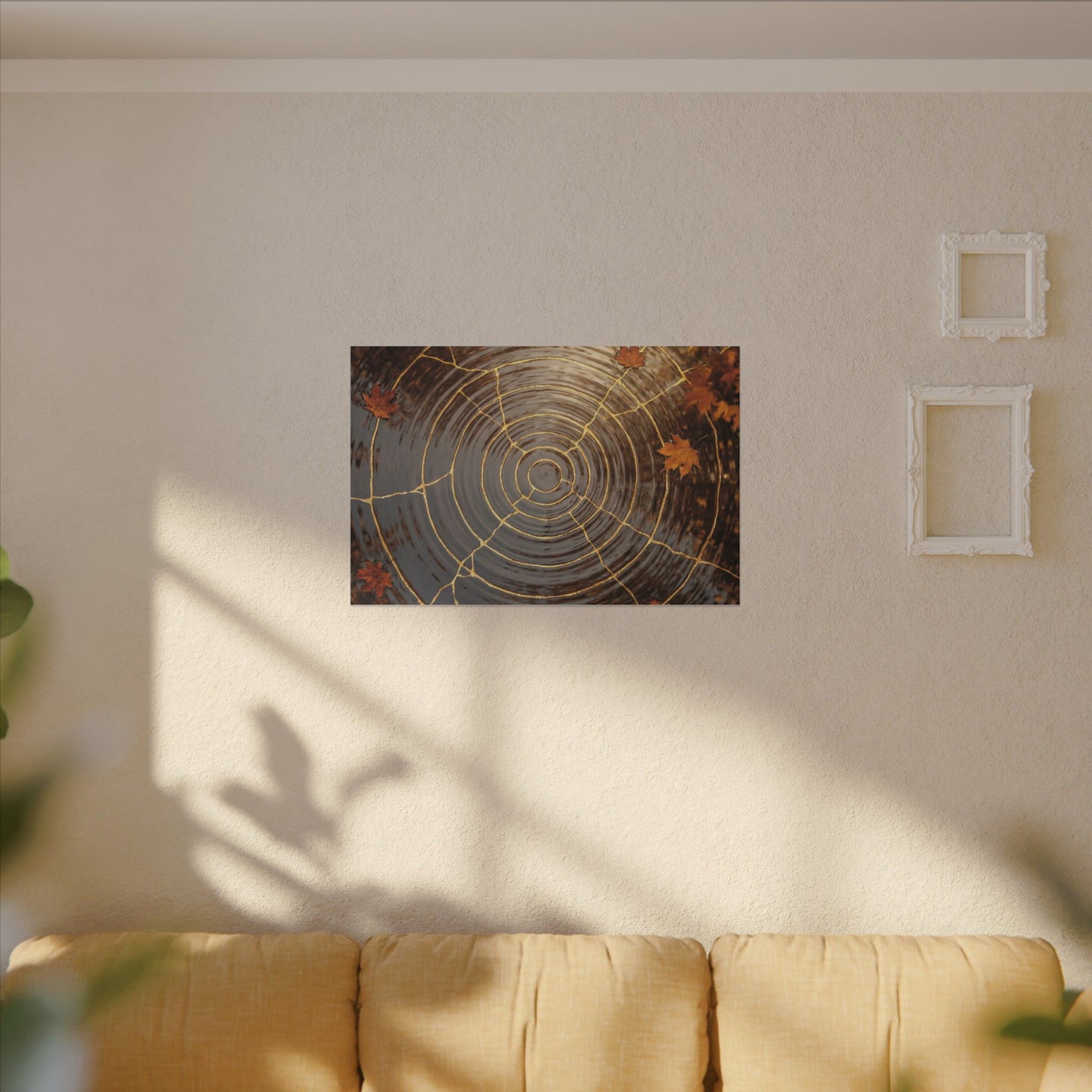 Artful Water Ripple Canvas Art - Gold Vein Kintsugi