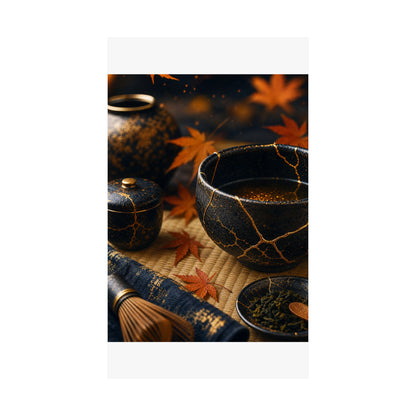 Tea Ceremony Gold Repair Wall Art Print | Healing Kintsugi Art
