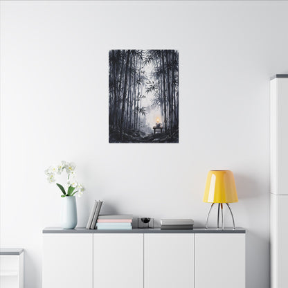 Tranquil Bamboo Grove Canvas Art - Sumi E Zen