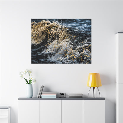 Ocean Wave Winter Canvas Art | Kintsugi Artful Design