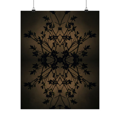 Shadow Play Wall Art Print | Spring Dark Japandi Shadow Zen Art