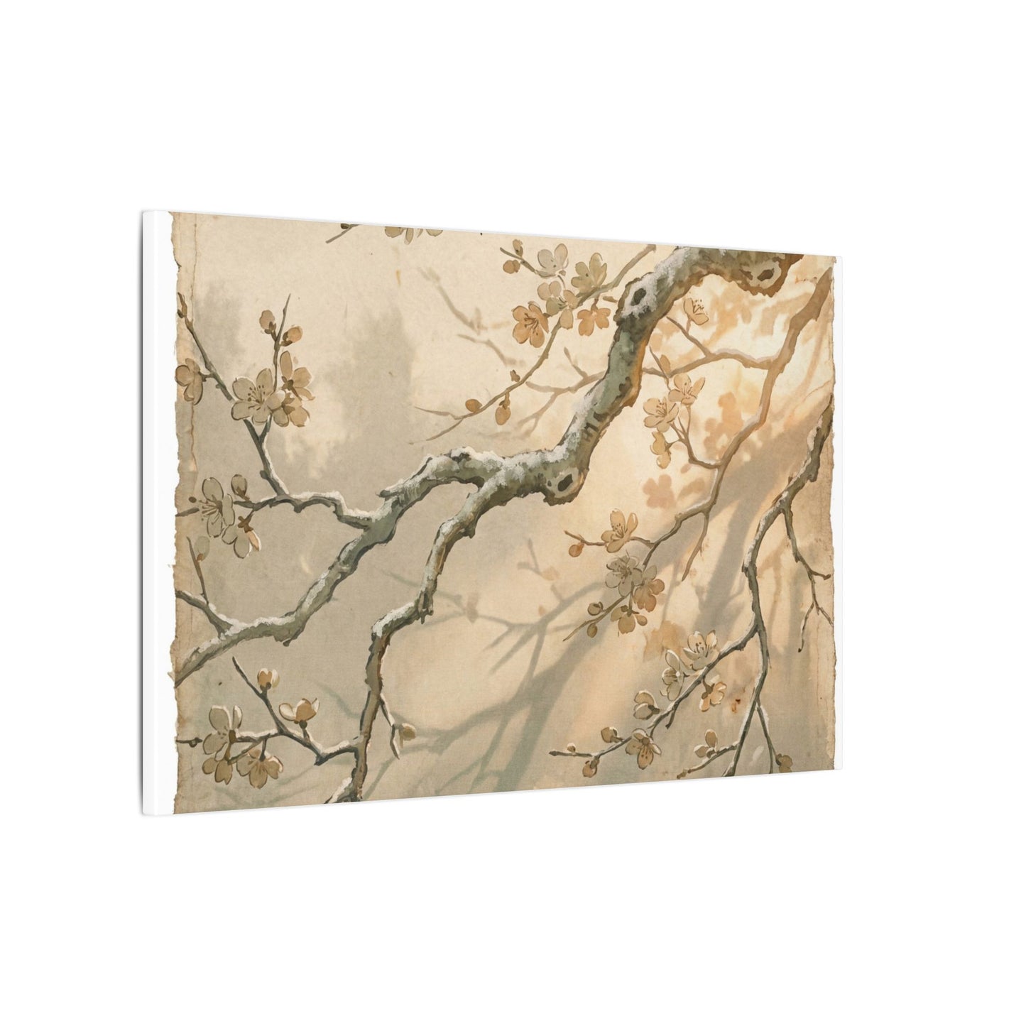 Cherry Blossom Canvas Art | Winter Japandi Japanese Pattern Art