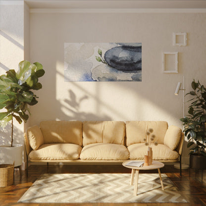 River Stones Watercolor Canvas Art | Cozy Japandi Art