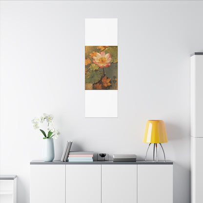 Autumn Lotus Flower Herbarium Canvas Art | Rustic Decor