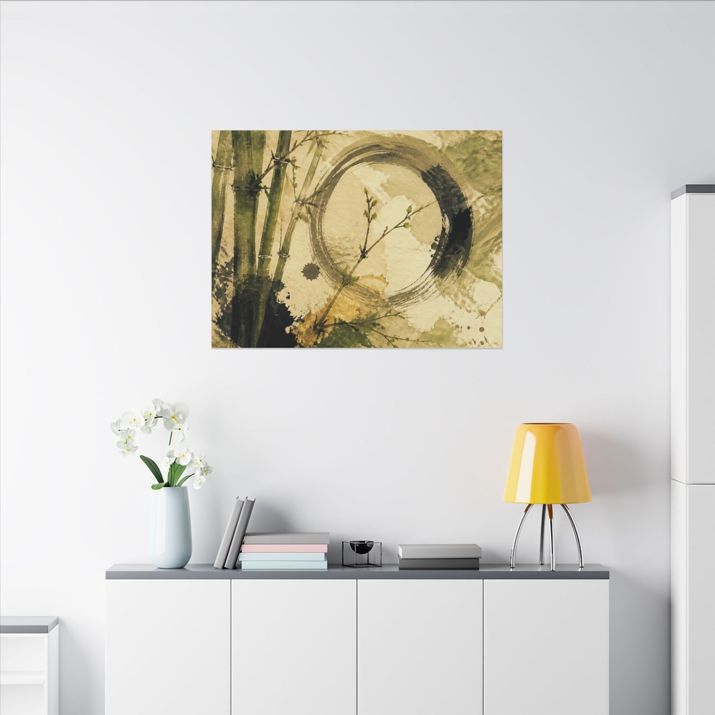 Ink Brushstroke Sumi E Canvas Art | Calm Zen Art