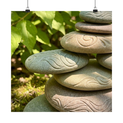Dappled River Stones Wall Art Print - Japandi Fukinsei