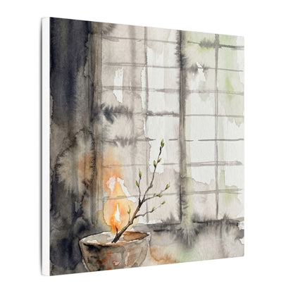 Shoji Screen Canvas Art | Spring Japandi Watercolor Art
