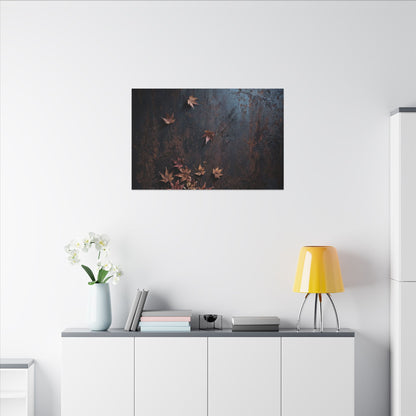Moonlight Rust Patina Canvas Art - Dark Japandi Mono No Aware