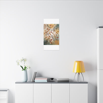 Dried Flowers Canvas Art | Autumn Japandi Watercolor Art