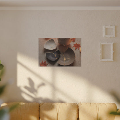 Candlelight Broken Pottery Canvas Art - Japandi Ma