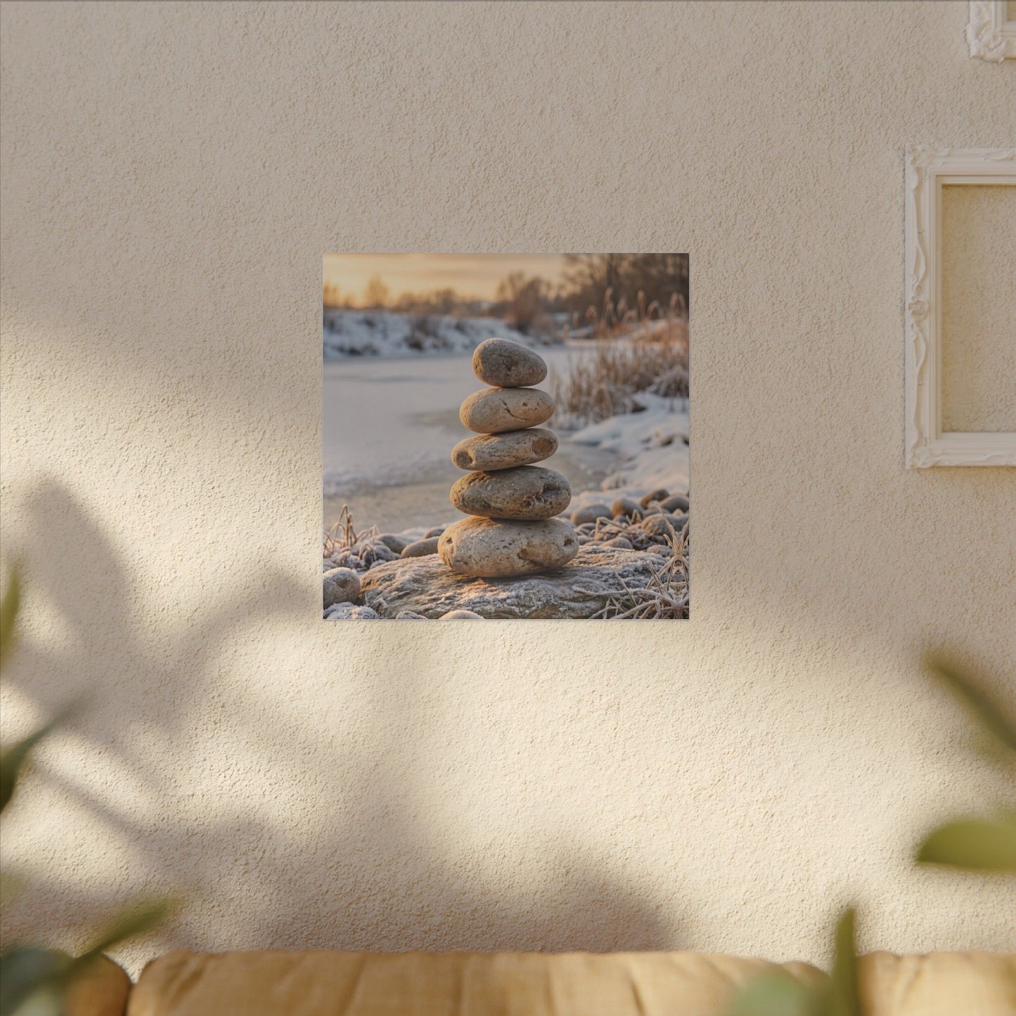 Ma River Stones Canvas Art - Japandi Japanese Pattern