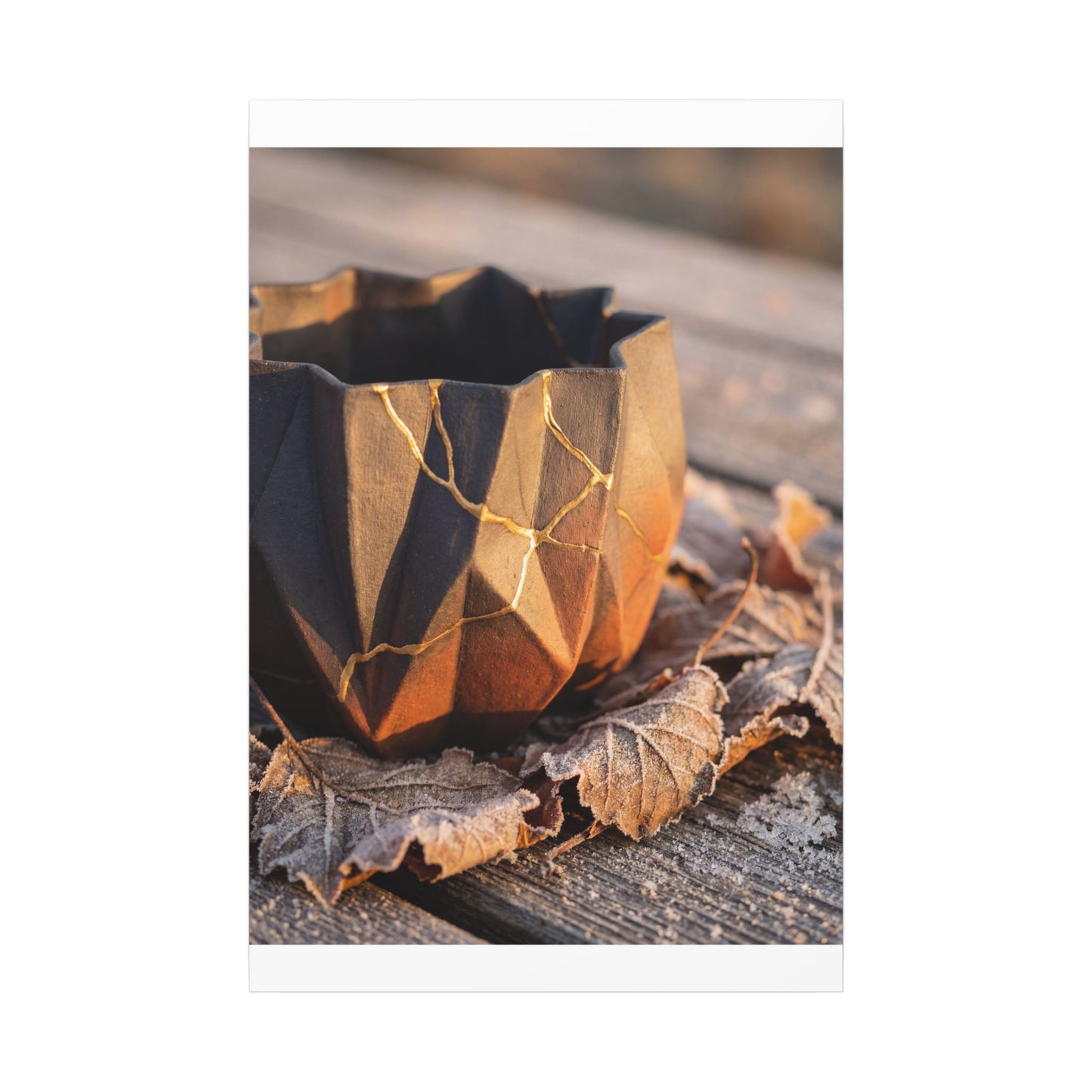 Paper Fold Gold Repair Canvas Art | Philosophical Kintsugi Art