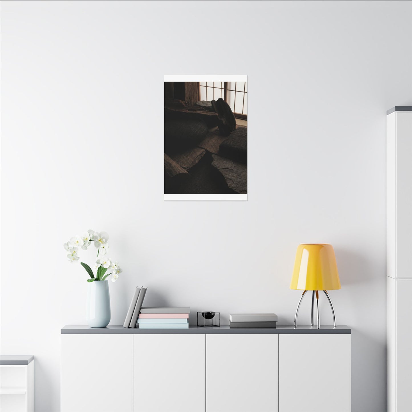 Dark Japandi Shadow Zen Canvas Art