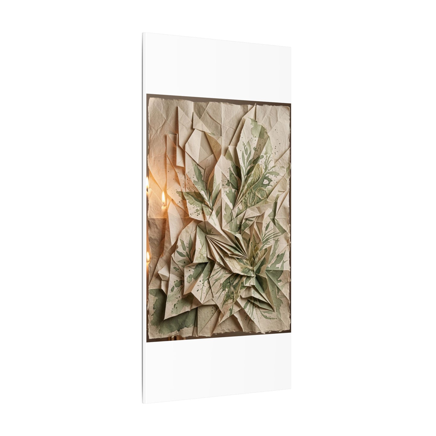 Japandi Paper Fold in Candlelight | Texture Canvas Art