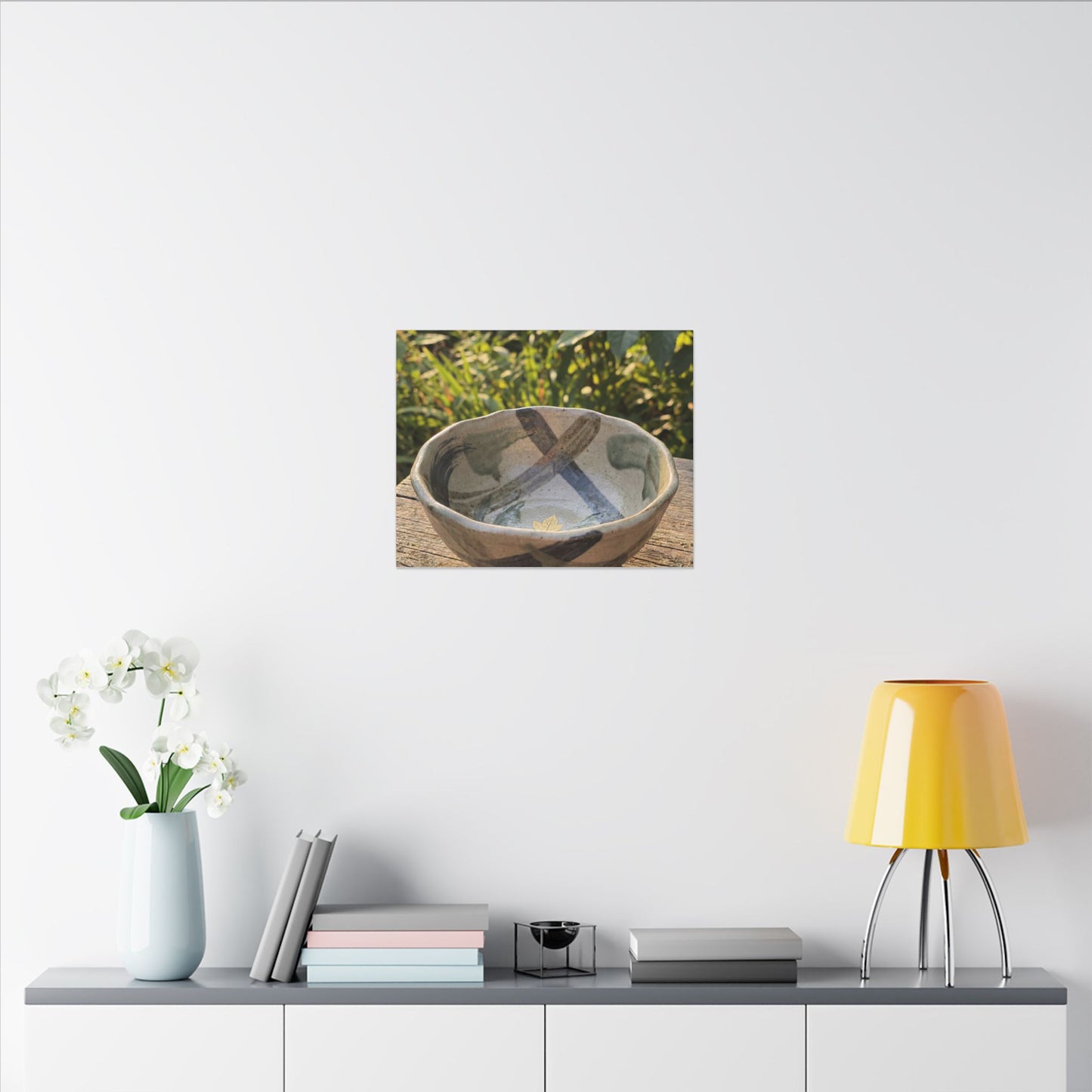 Earthy Ceramic Bowl Canvas Art - Japanese Pattern Japandi
