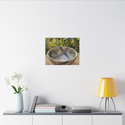 Earthy Ceramic Bowl Canvas Art - Japanese Pattern Japandi
