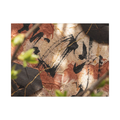 Datsuzoku Ink Brushstroke Canvas Art - Kintsugi Gold Repair Art Print