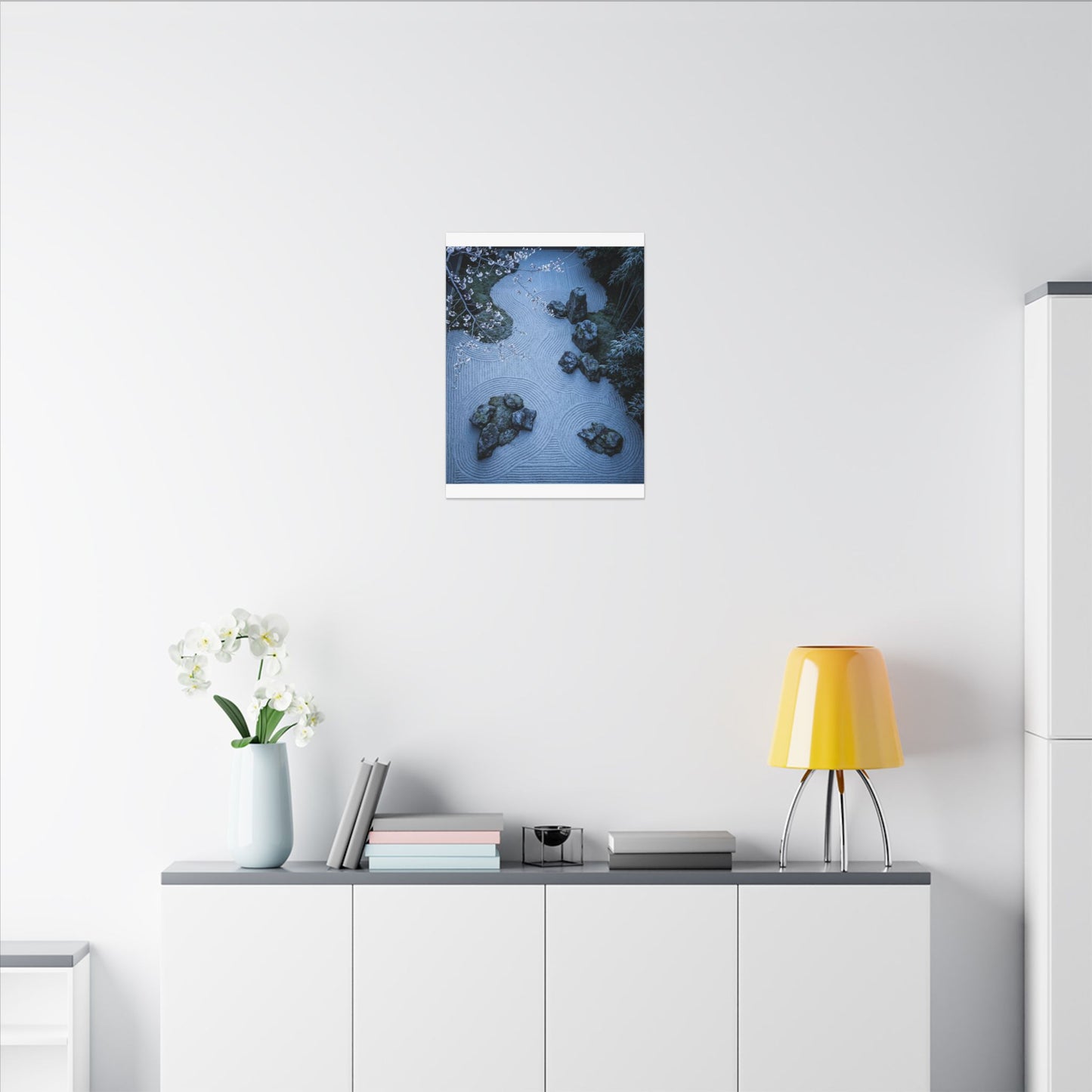Contemplative Cherry Blossom Canvas Art - Karesansui Zen