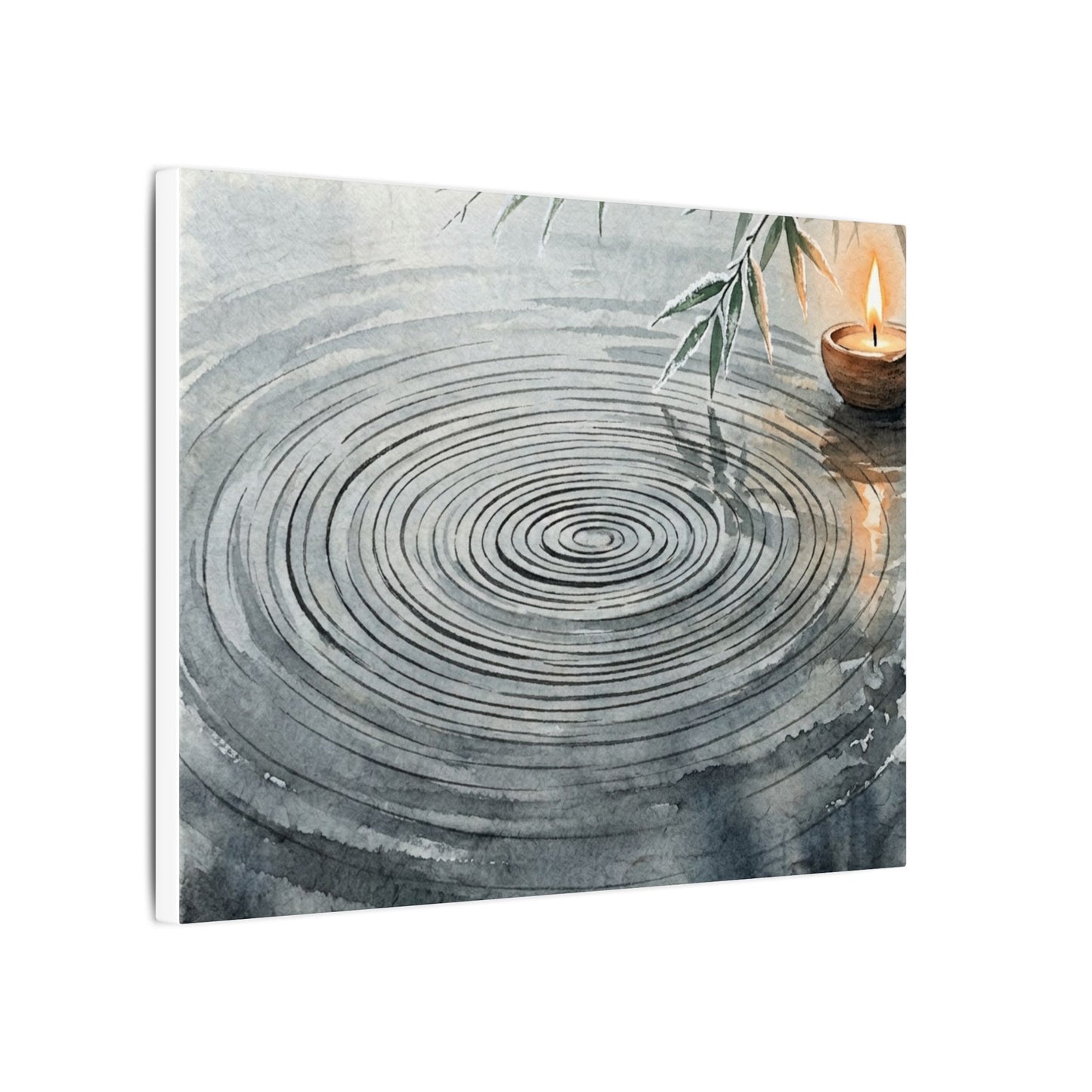 Water Ripple Sumi E Canvas Art | Calm Zen Art