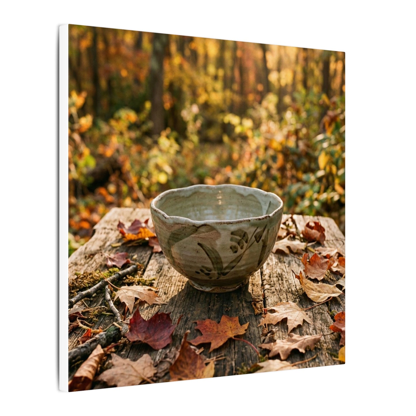 Golden Hour Ceramic Bowl Canvas Art - Japandi Fukinsei