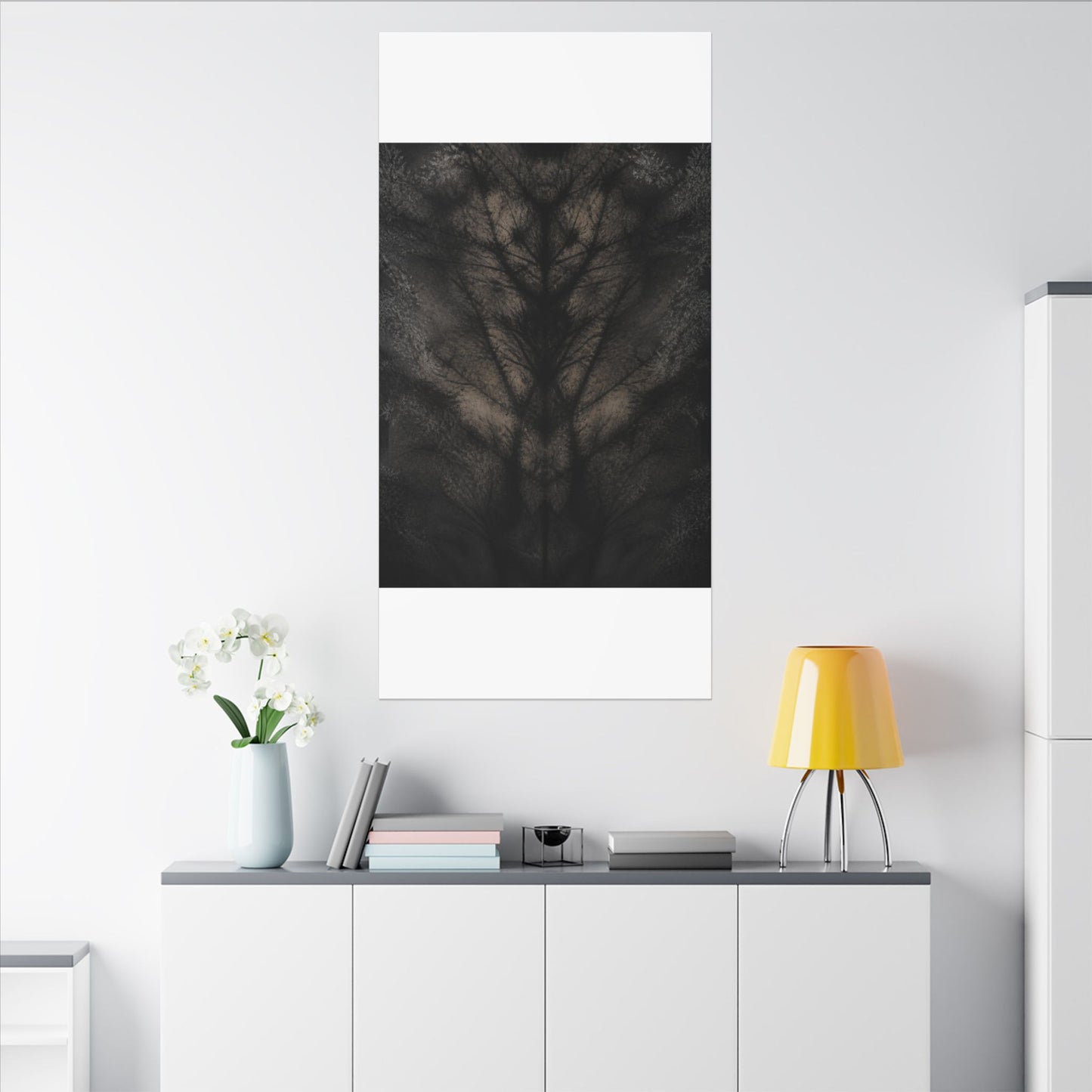 Seijaku Shadow Play Canvas Art - Dark Japandi Charcoal Ink
