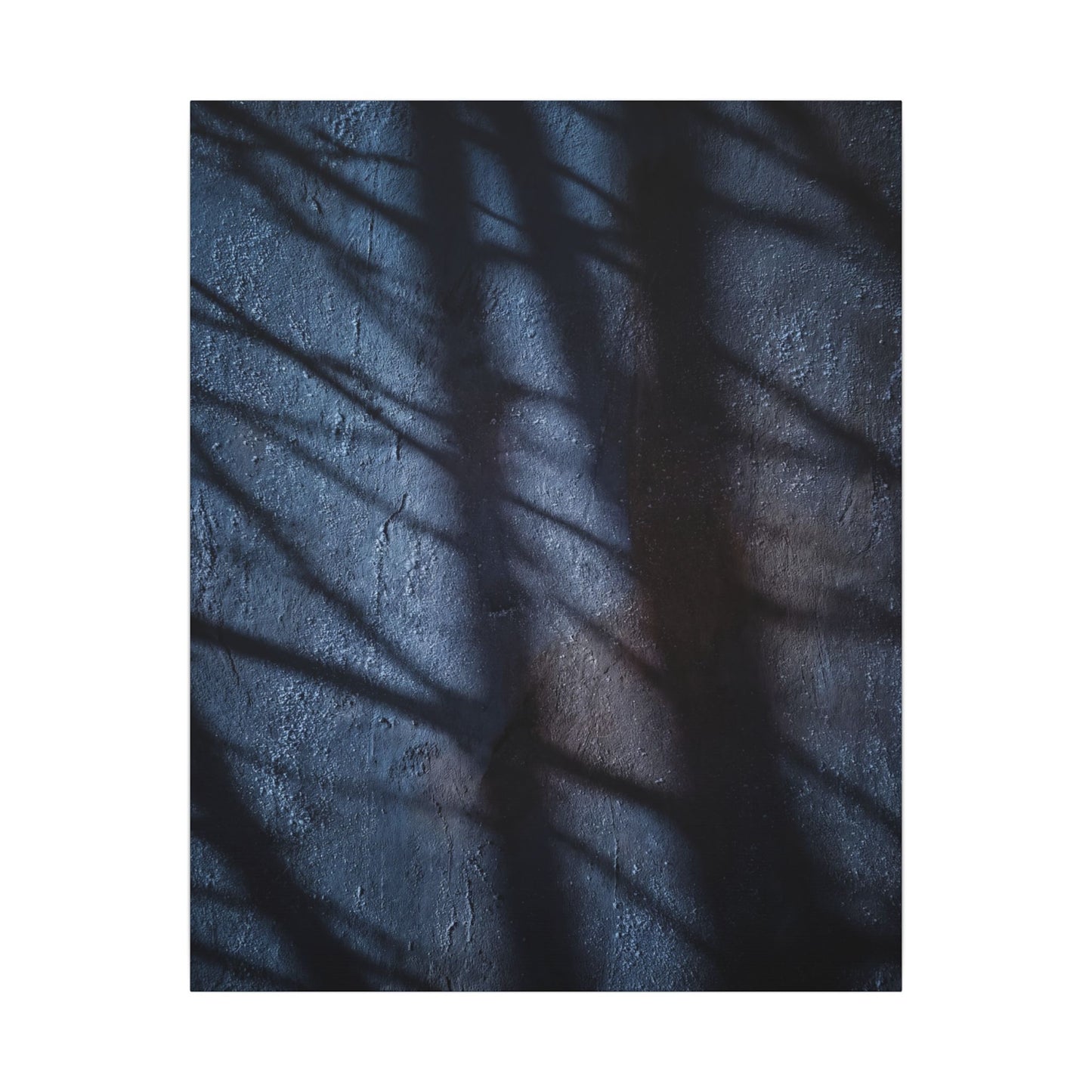 Dark Japandi Shadow Play in Moonlight | Moody Minimal Canvas Art