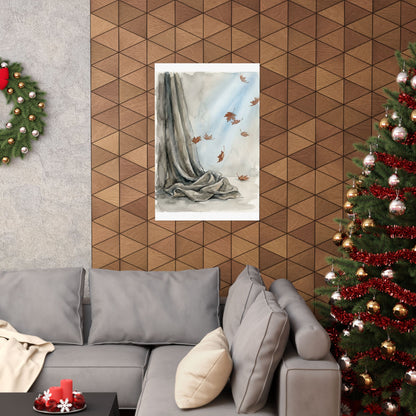 Warm Silk Drape Wall Art Print - Watercolor Japandi