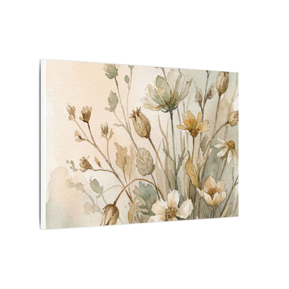 Summer Dried Flowers Watercolor Canvas Art | Elegant Decor