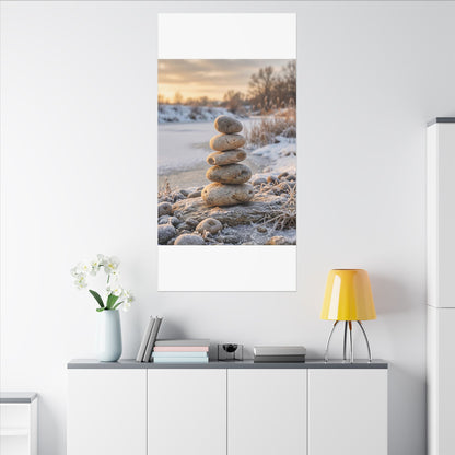Ma River Stones Canvas Art - Japandi Japanese Pattern