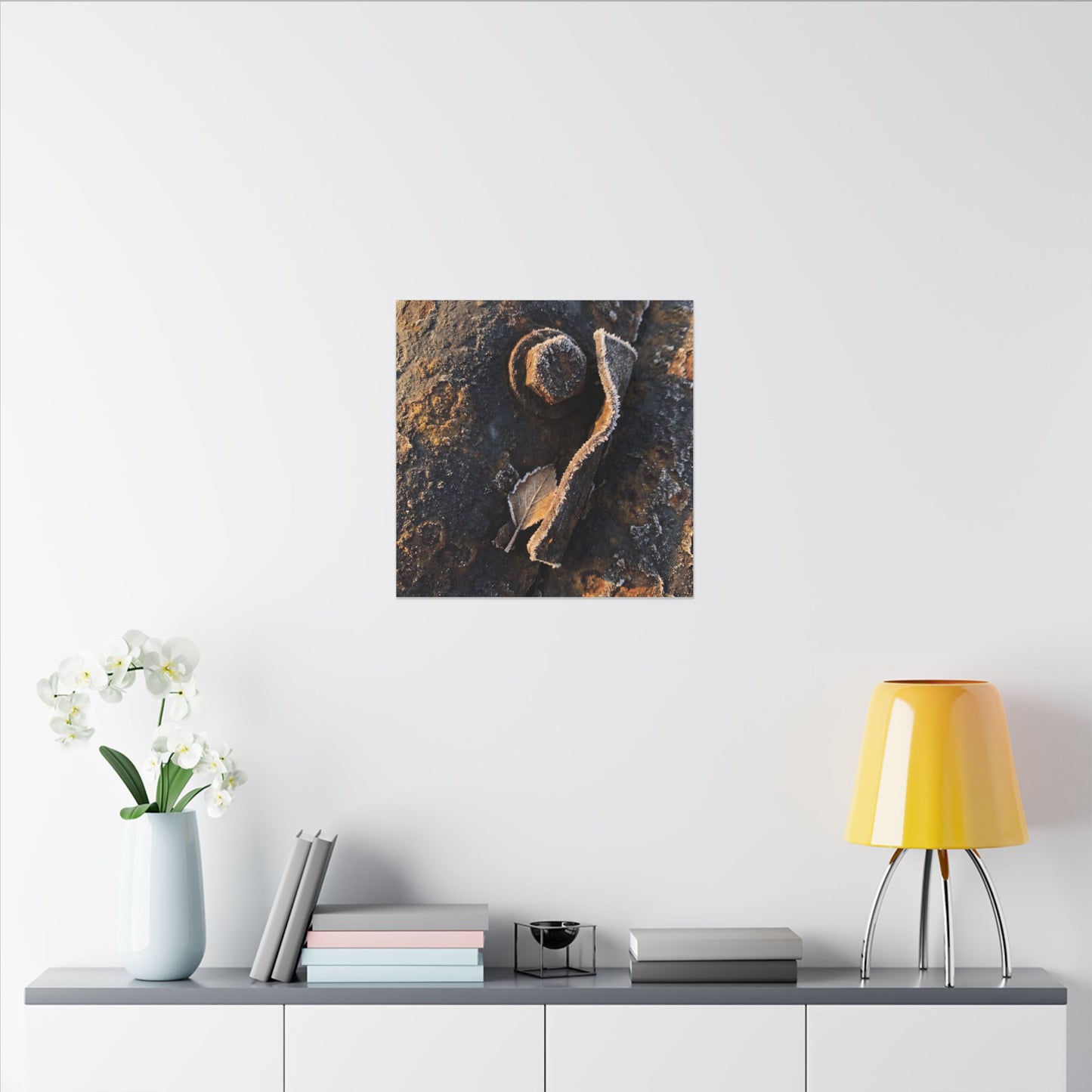 Moody Rust Patina Canvas Art - Moody Minimal Dark Japandi