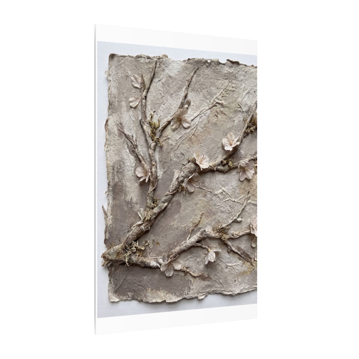 Summer Cherry Blossom Texture Canvas Art | Earthy Decor