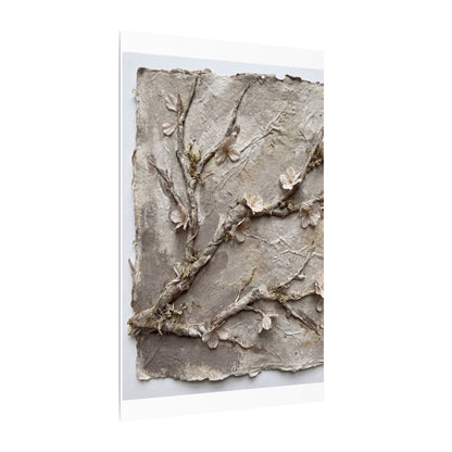 Summer Cherry Blossom Texture Canvas Art | Earthy Decor