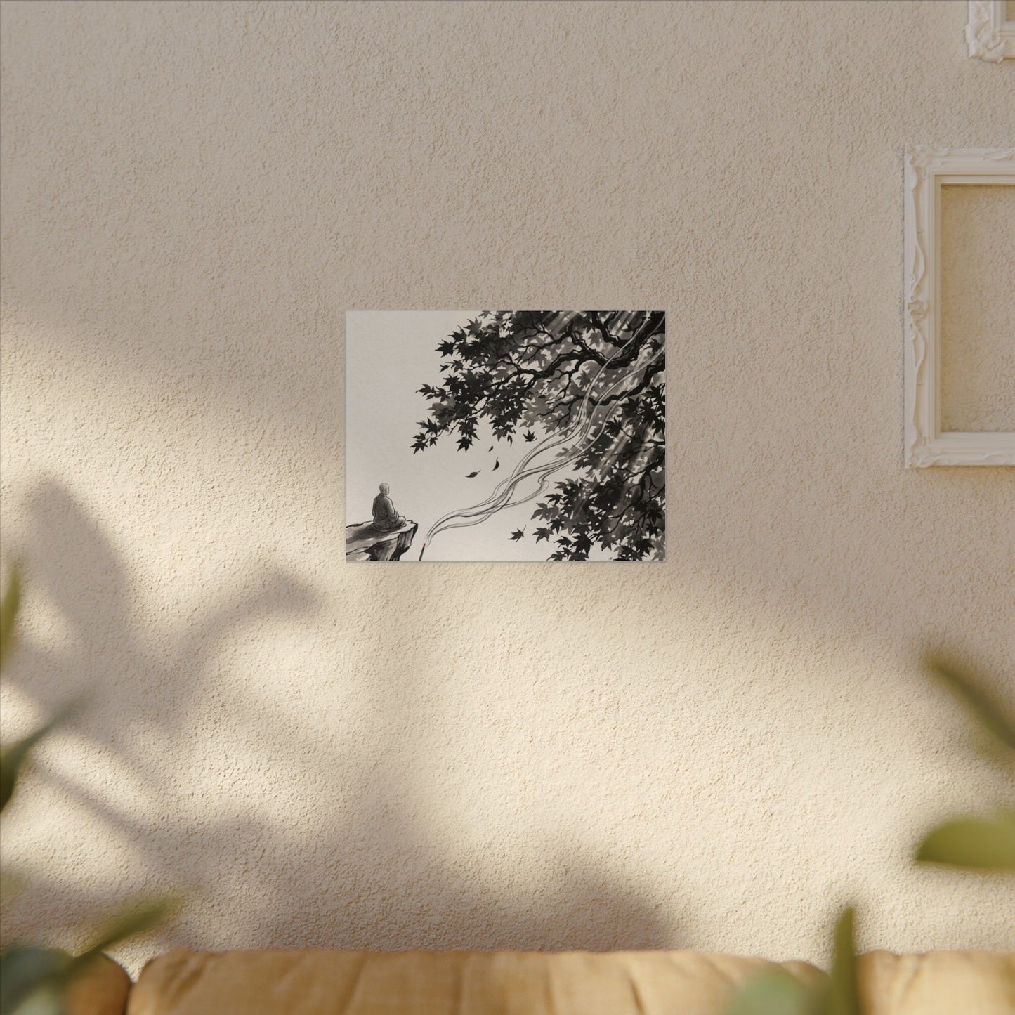 Serene Incense Smoke Canvas Art - Ukiyo E Inspired Zen