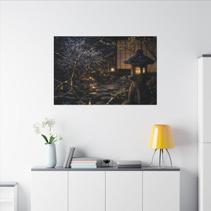 Seijaku Moonlit Garden Canvas Art - Kintsugi Gold Vein