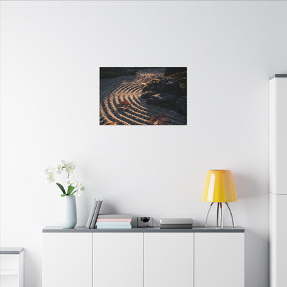 Rock Garden Moody Minimal Canvas Art | Bold Dark Japandi Art