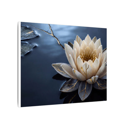 Beautiful Lotus Flower Canvas Art - Gold Vein Kintsugi